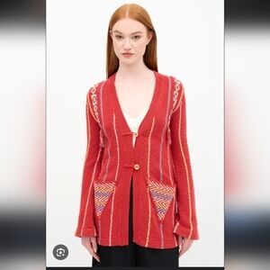 Raquel Allegra Geometric Cardigan Sweater